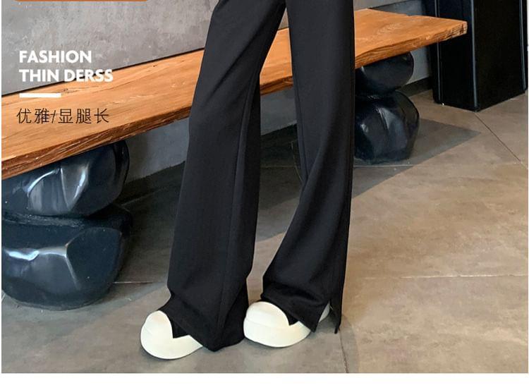 Elastic Waist Slit Wide Leg Pants Product Image