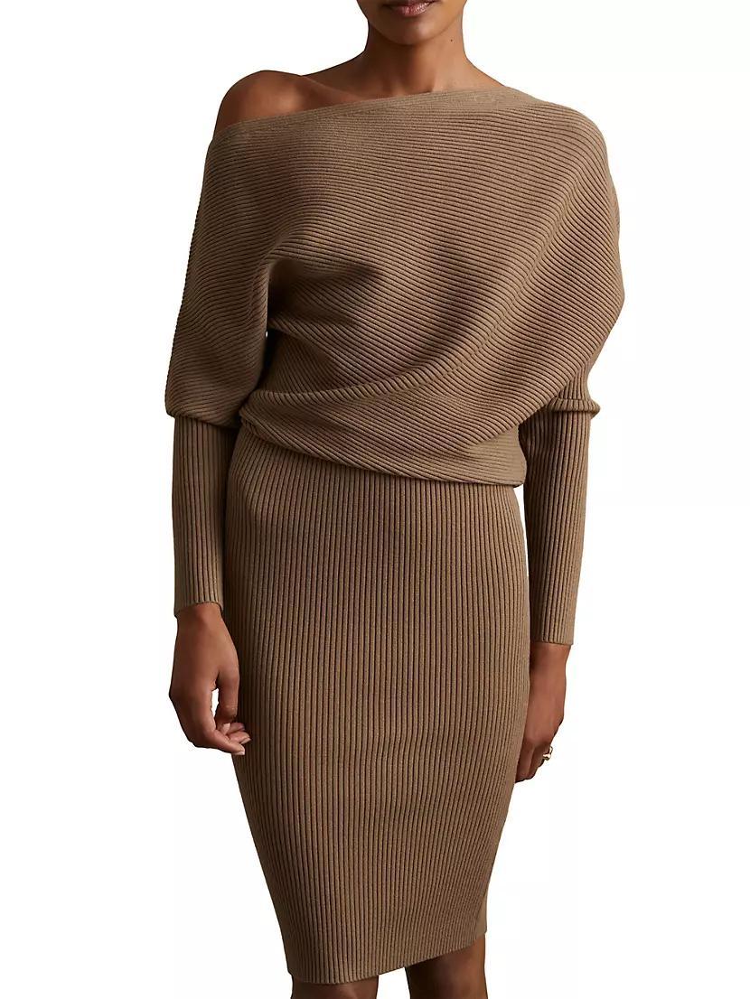 Lara Rib-Knit Knee-Length Dress Product Image