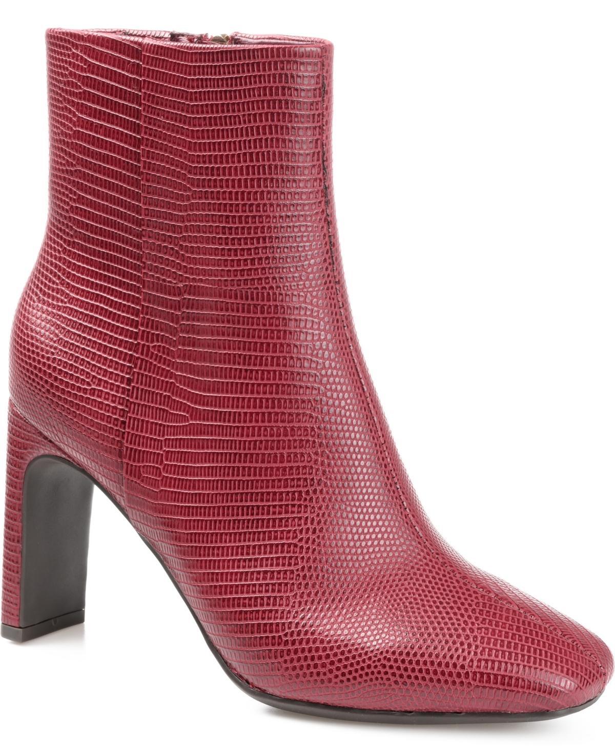 Journee Collection Sarla Tru Comfort Foam Womens High Heel Ankle Boots Red Product Image