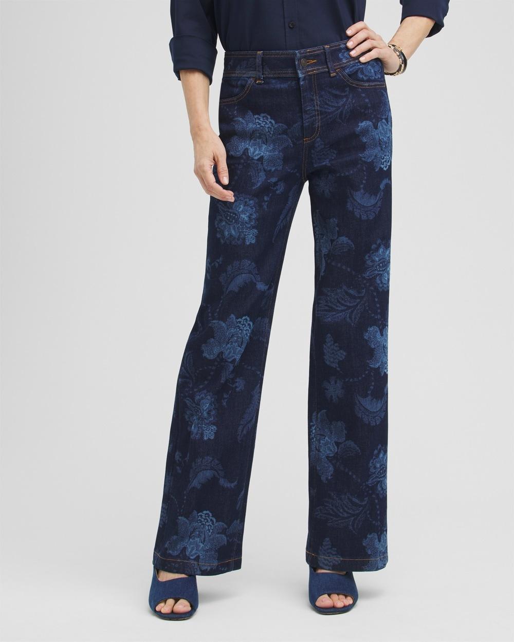 Women's Floral Laser Print Trouser Jeans Product Image