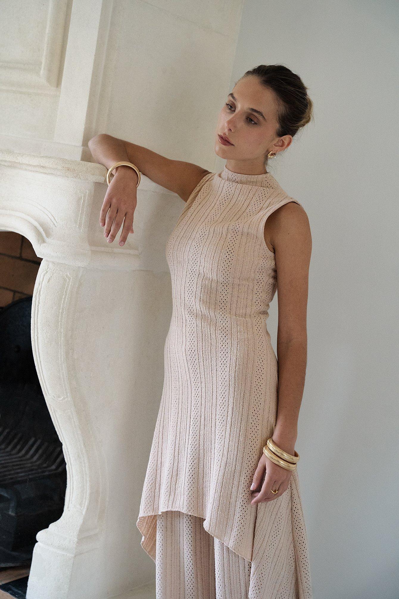 Crochet Sleeveless Midi Dress Product Image