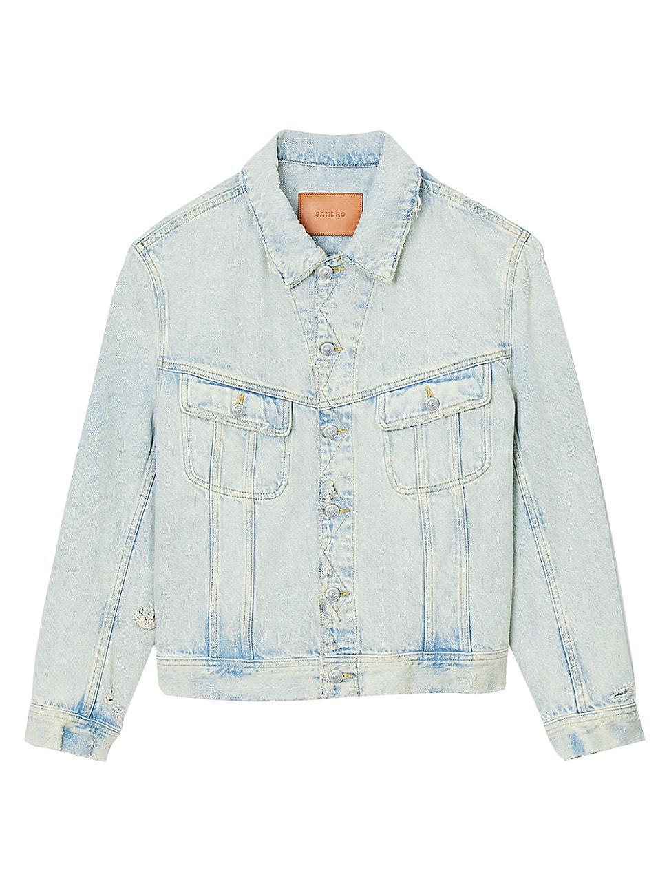 Mens Faded Denim Jacket Product Image