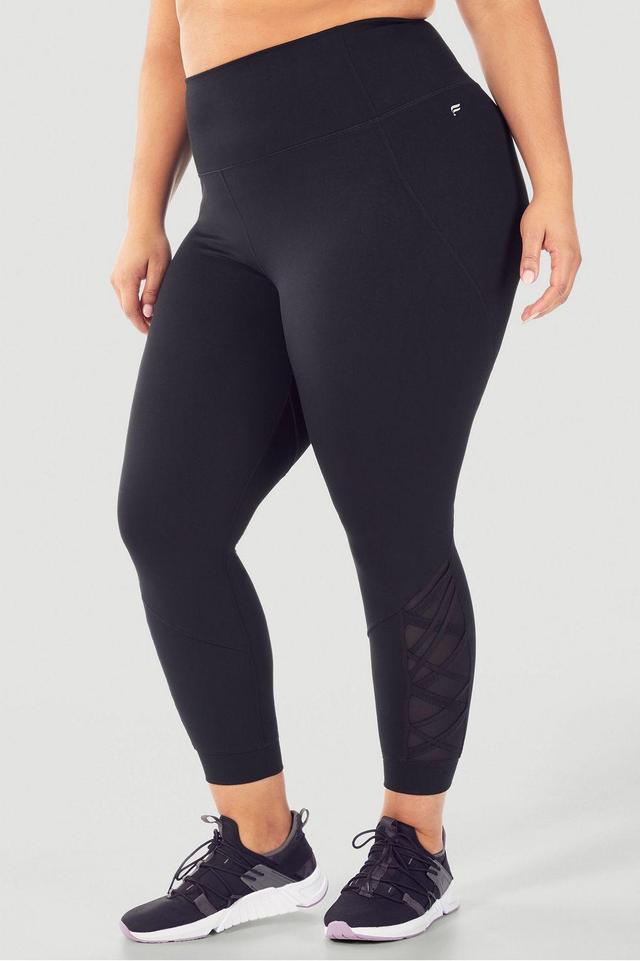 Fabletics Dynamic High-Waisted Lattice 7/8 Womens black plus Size 4X Product Image