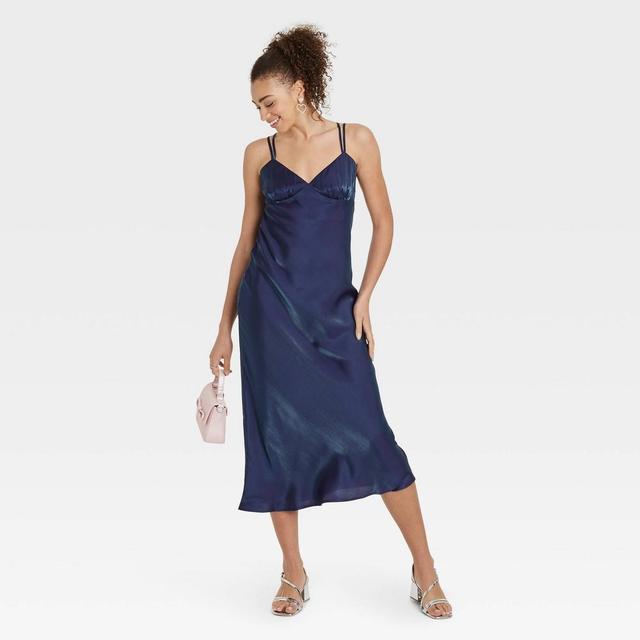 Womens Iridescent Maxi Slip Dress - Wild Fable Blue Product Image