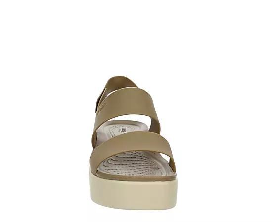 Crocs Brooklyn Womens Wedge Sandals Black Brown Product Image