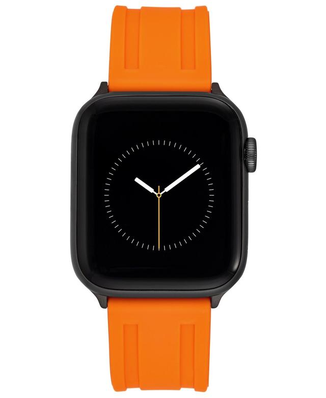 Vince Camuto Mens Orange Premium Silicone Band Compatible with 42/44/45/Ultra/Ultra 2 Apple Watch Product Image