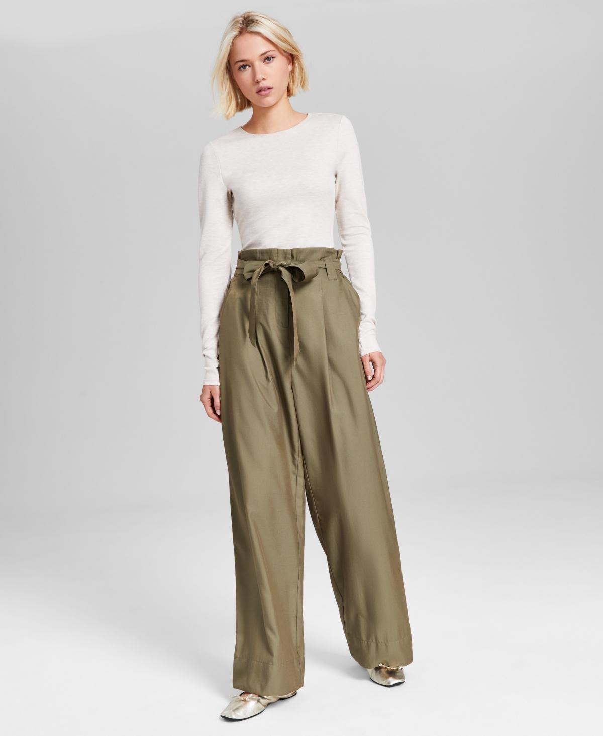 And Now This Womens Paperbag Wide-Leg Pants, Created for Macys Product Image