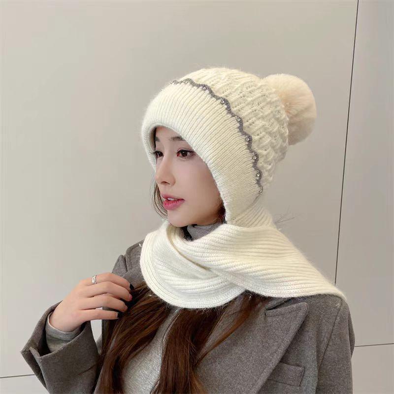 Pom-Pom Beanie with Scarf Product Image