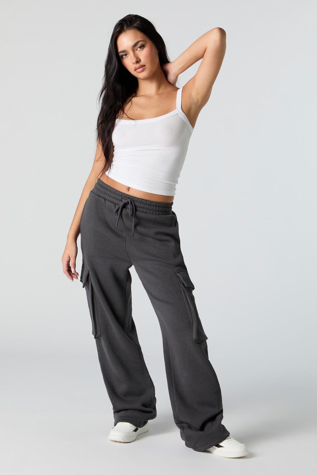 Fleece Wide Leg Cargo Sweatpant Female product image