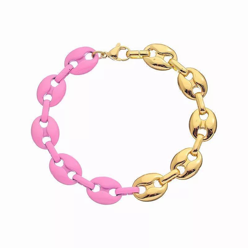 Juvell 18k Gold Plated Pink Accent Bracelet, Womens Gold Tone Product Image