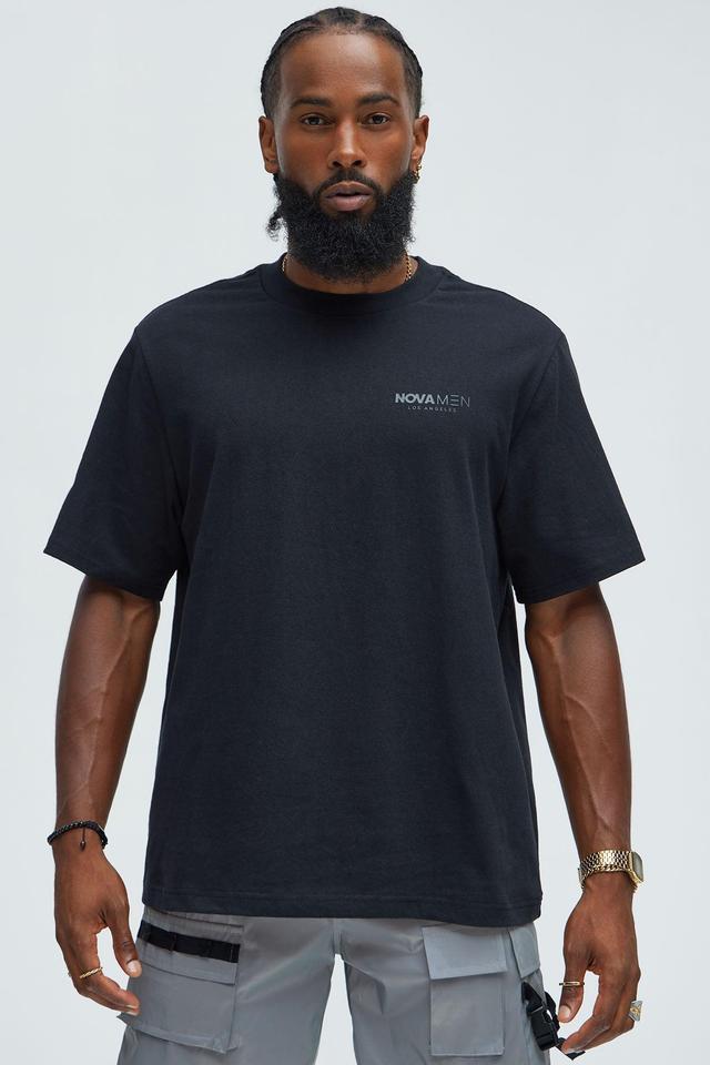 Oversized Novamen Heavyweight Short Sleeve Tee - Black Product Image