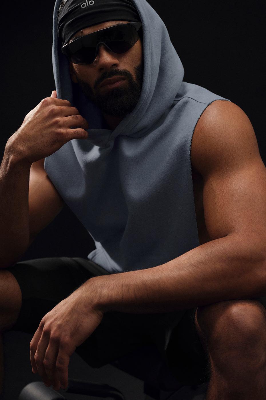 Renown Sleeveless Hoodie - Steel Grey Male Product Image