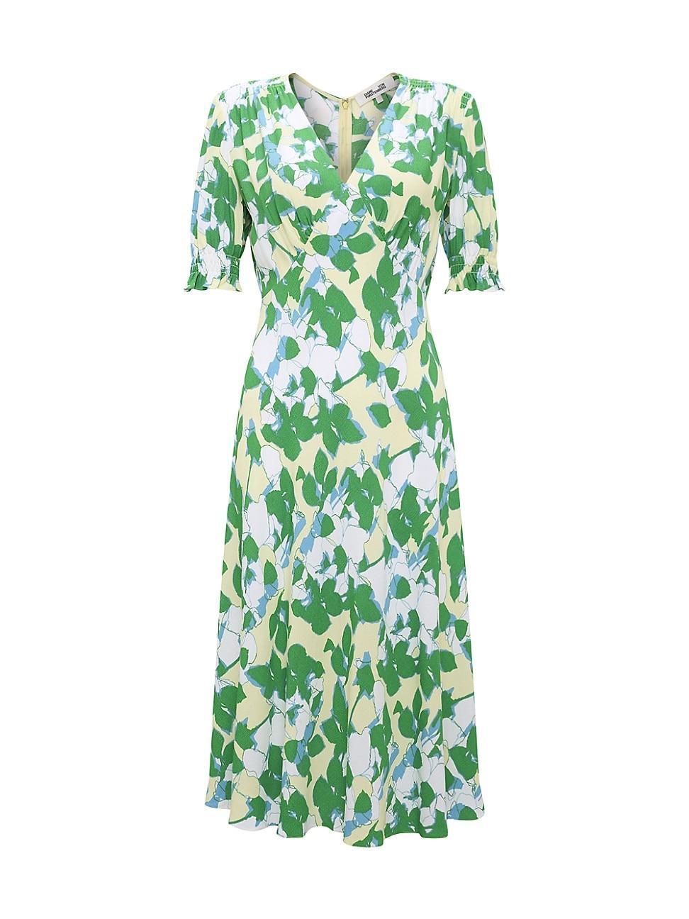 Diane von Furstenberg Jemma Floral Puff Sleeve Dress Product Image