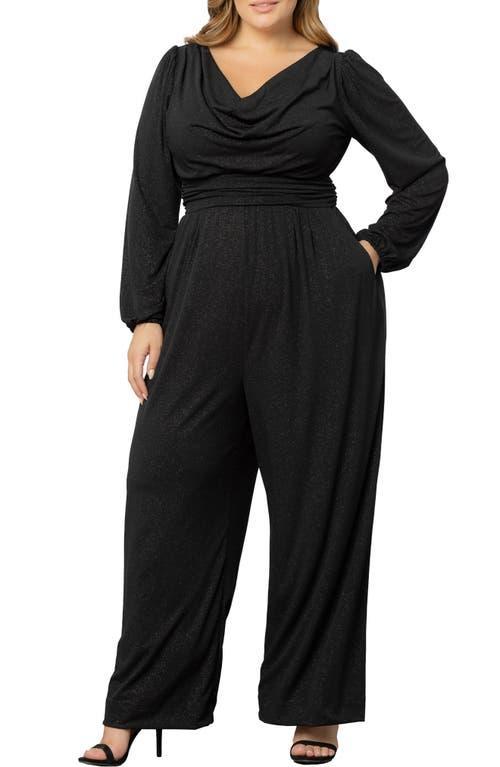 Kiyonna Natalia Cowl Neck Long Sleeve Jumpsuit Product Image