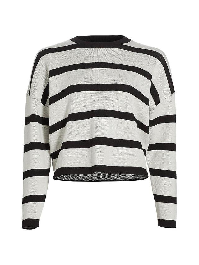 Womens Striped Knit Crop Sweater Product Image