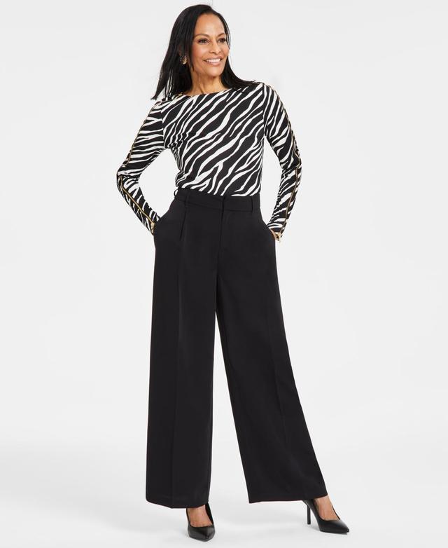 I.n.c. International Concepts Womens Pleated Wide-Leg Trousers, Created for Macys Product Image