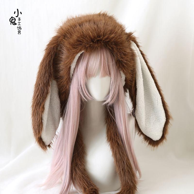 Rabbit Ear Faux Fur Trapper Hat Product Image