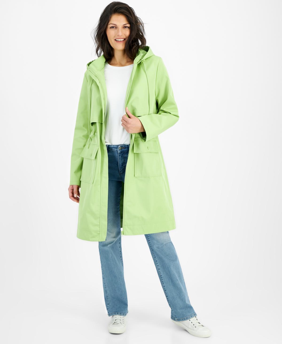 Macys Flower Show Womens Water-Resistant Hooded Trench Coat, Created for Macys Product Image