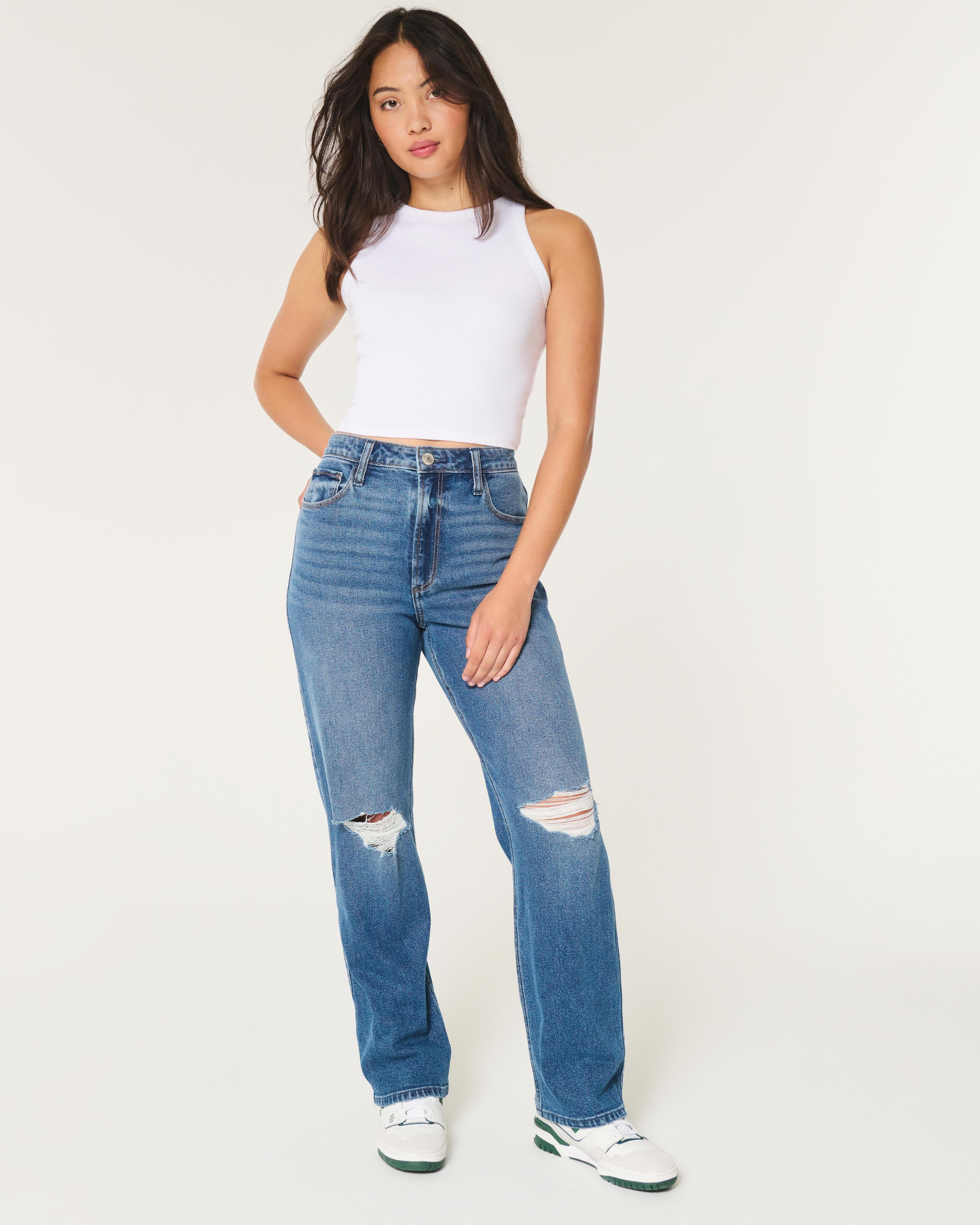 Curvy Ultra High-Rise Ripped Medium Wash Dad Jeans product image