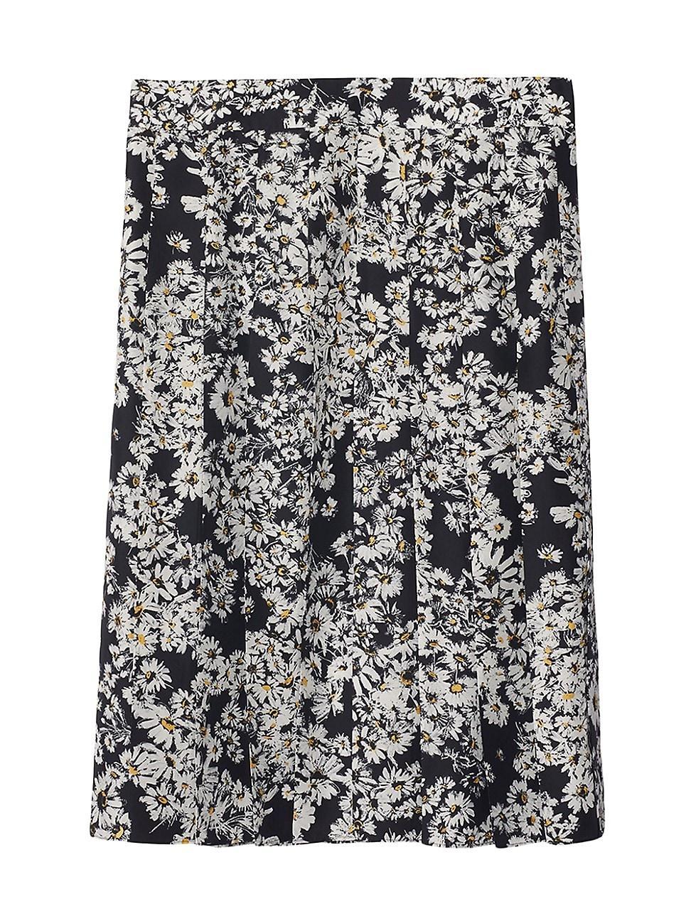 Womens Daisy Printed Silk Midi-Skirt product image