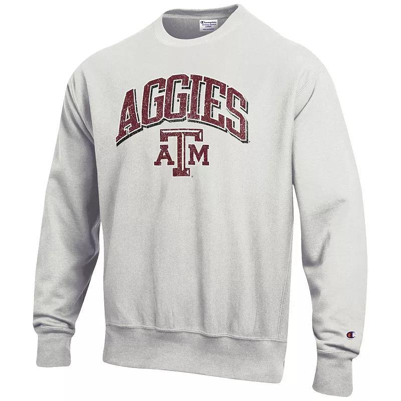 Mens Champion Gray Texas A&M Aggies Arch Over Logo Reverse Weave Pullover Sweatshirt Product Image