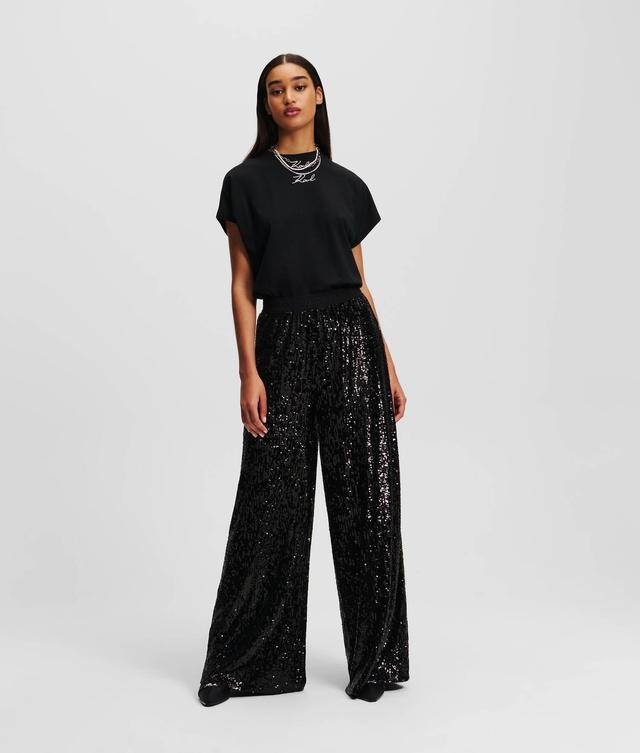 SEQUIN JERSEY PANTS Product Image