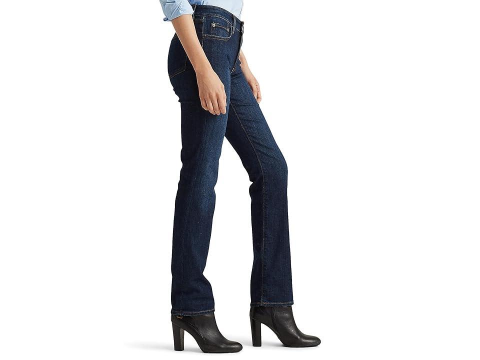 Lauren Ralph Lauren Premier Shape Memory Stretch Denim Straight Leg Ankle Jeans Product Image