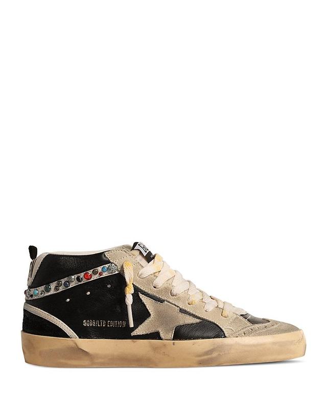 Golden Goose Womens Mid Star Embellished Mid Top Sneakers Product Image