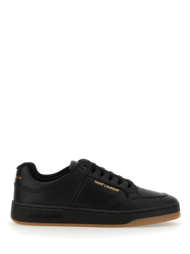 Black Leather Sneakers Product Image