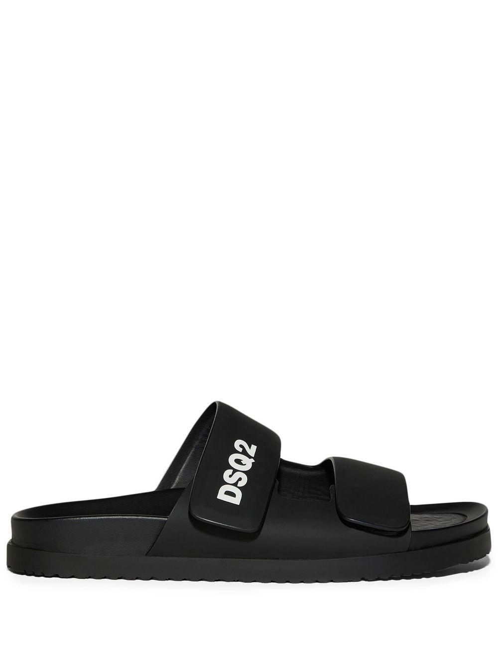 DSQUARED2 Logo Touch-strap Slides In Black Product Image