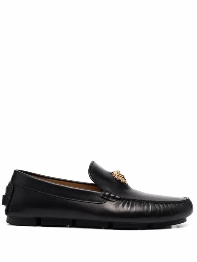 The Medusa Leather Loafers In Black Product Image