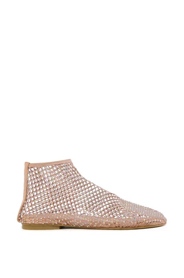 AZALEA WANG HELOISE MESH RHINESTONE FLAT IN NUDE Product Image