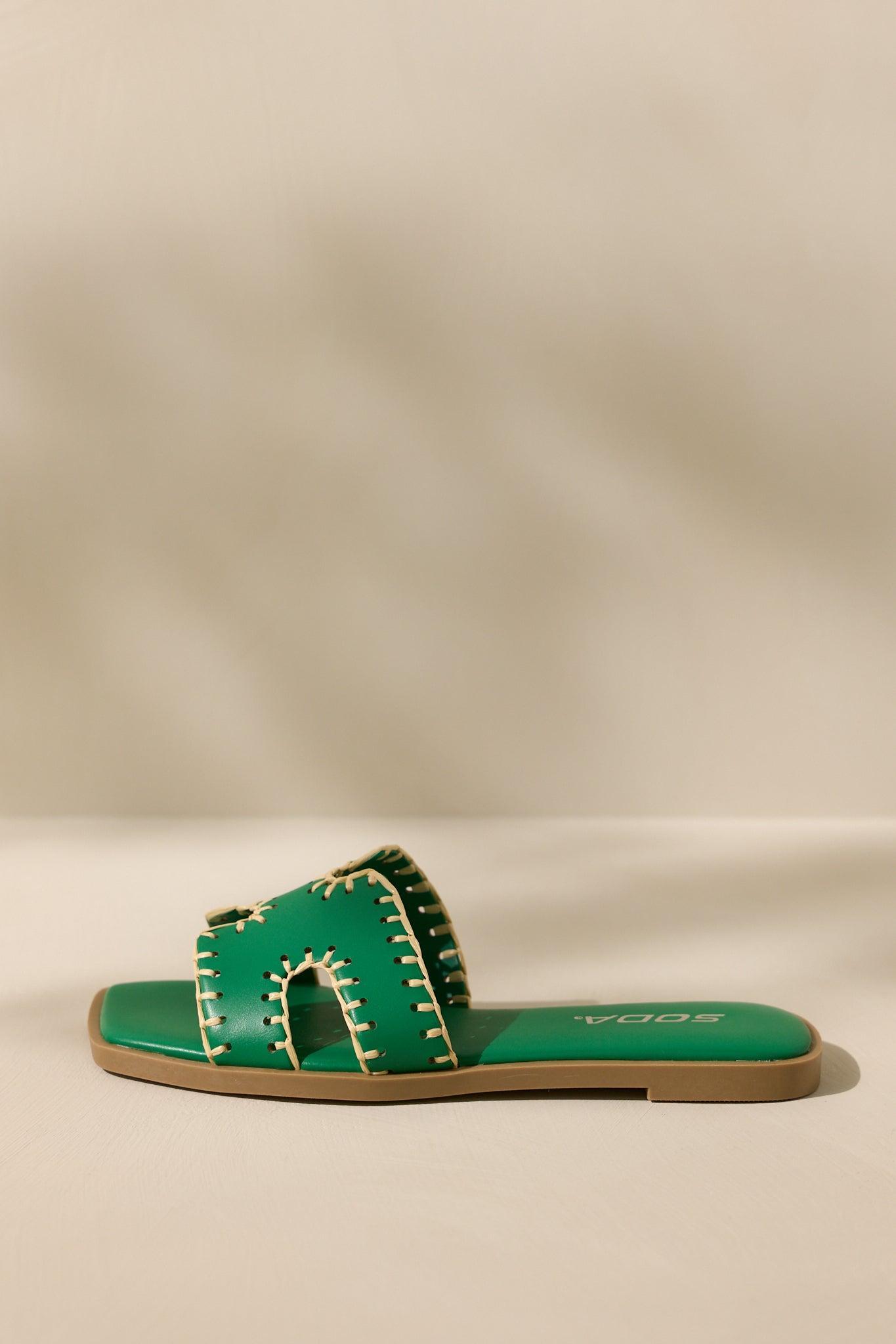 Surfside Strolls Kelly Green Sandals Product Image