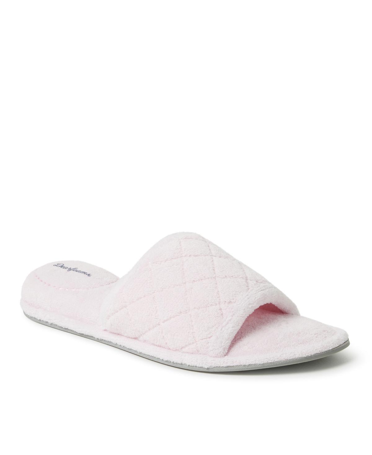 Dearfoams Microfiber Terry Quilted Womens Slide Slippers Product Image