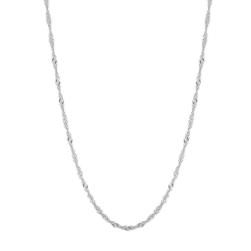 Sunkissed Sterling Singapore Chain Necklace, Womens, Silver Product Image