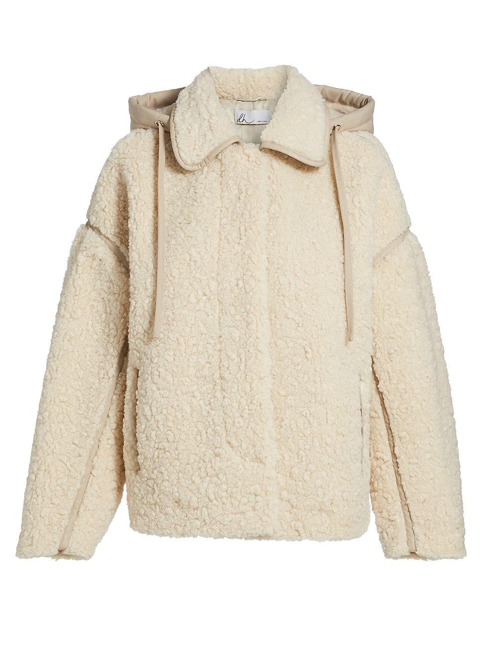 Womens Kyle Faux-Shearling Hooded Jacket Product Image