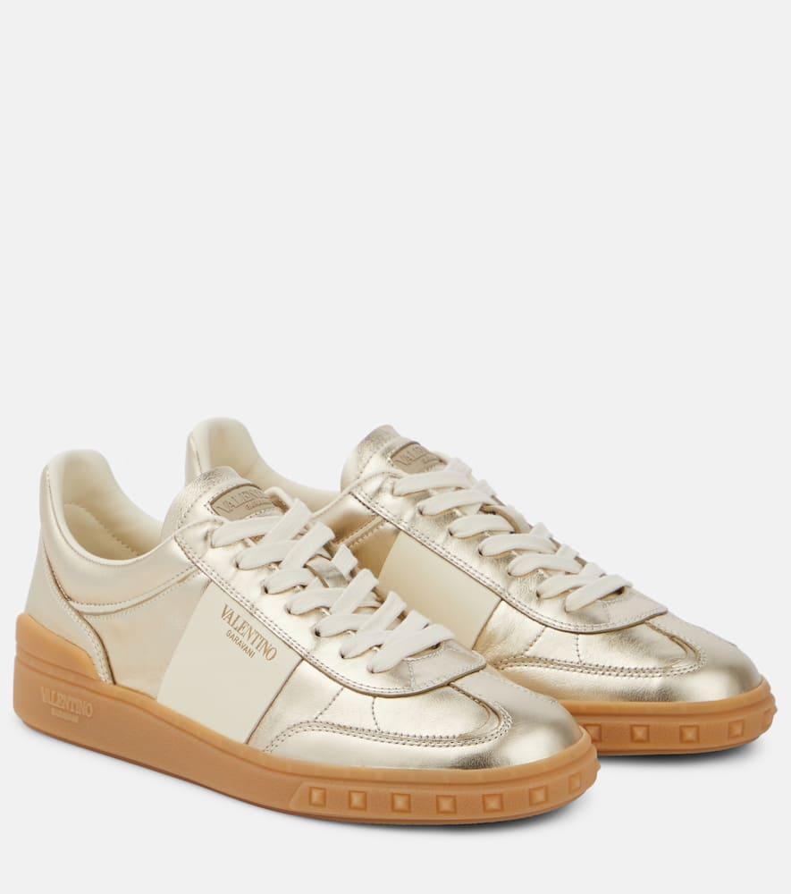 Valentino Upvillage Leather Sneaker In ホワイト/プラチナ Product Image