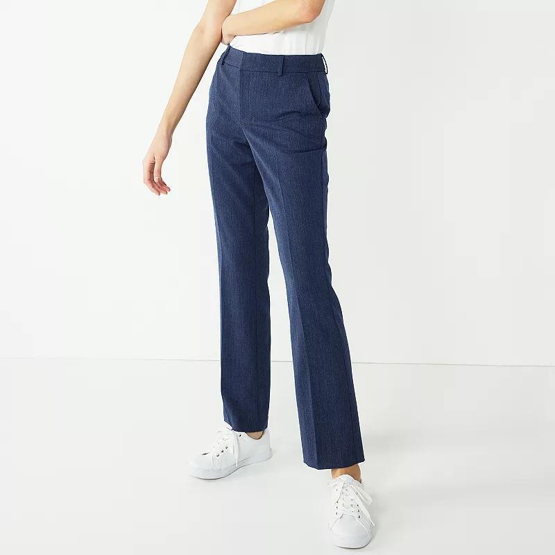 Petite Nine West Barely Bootcut Pants, Womens Grey Navy Product Image