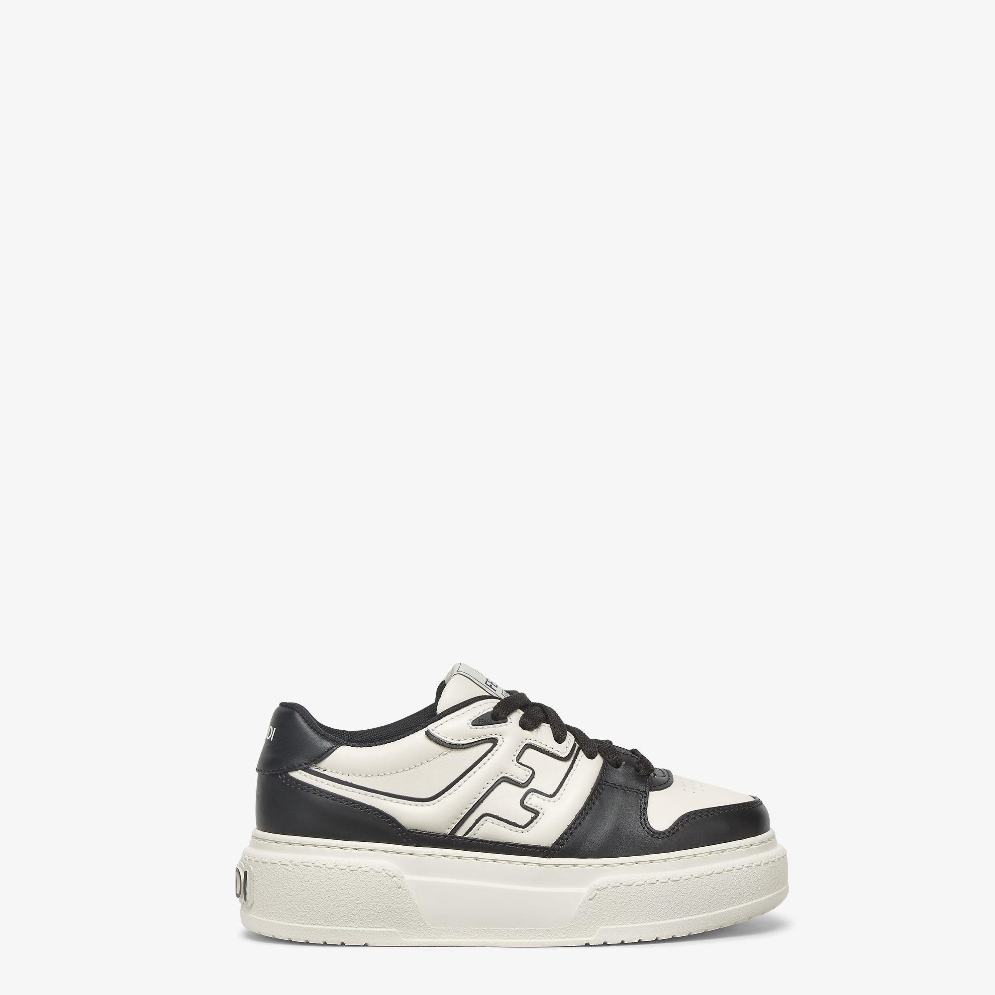 Fendi MatchBlack leather platform low-tops Product Image