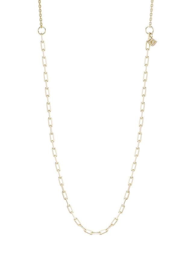 Womens 14K Gold & Diamond Mixed Chain Long Necklace Product Image