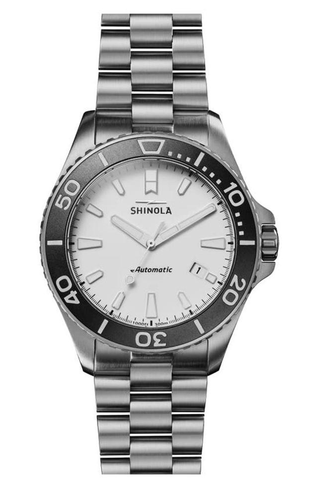 SHINOLA Men's Ice Monster Brushed Titanium Bracelet Watch In Ice White Product Image