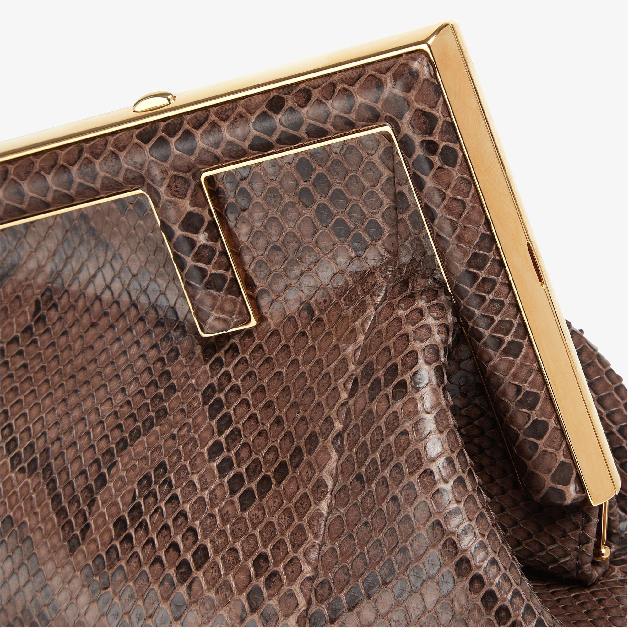 Fendi First SmallDark brown python leather bag Product Image