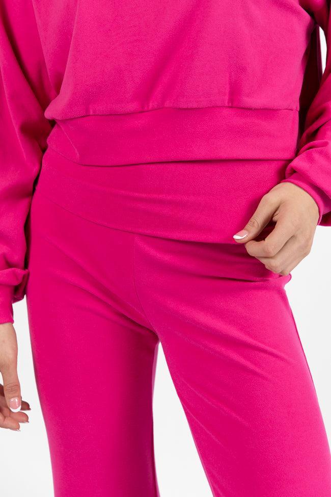 In A Dream Pink Foldover Band Super Soft Flare Pants Product Image