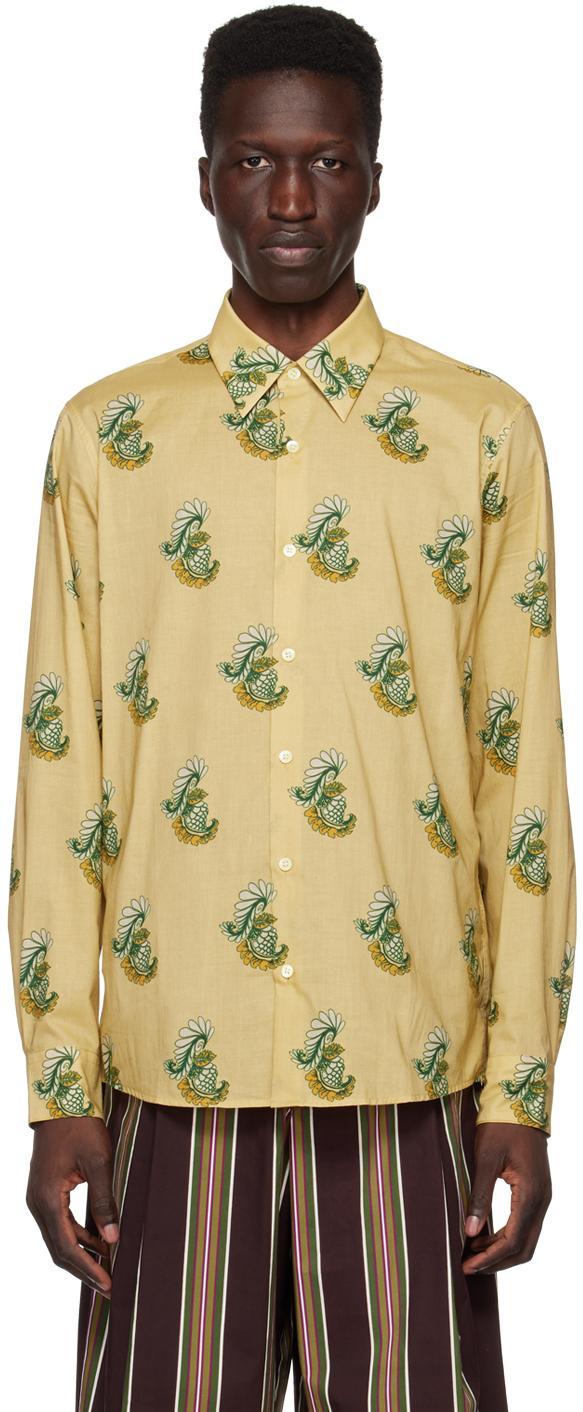 Beige Print Shirt In 103 Beige Product Image