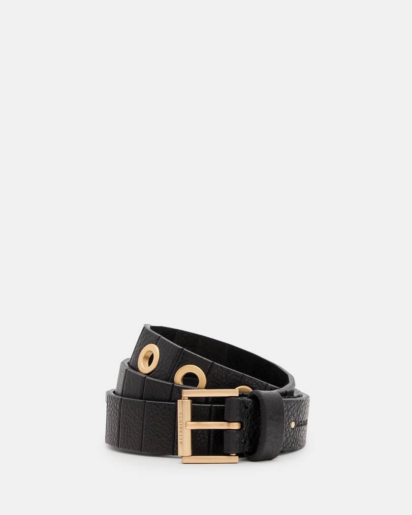 Kylin Leather Skinny Eyelet Belt Product Image