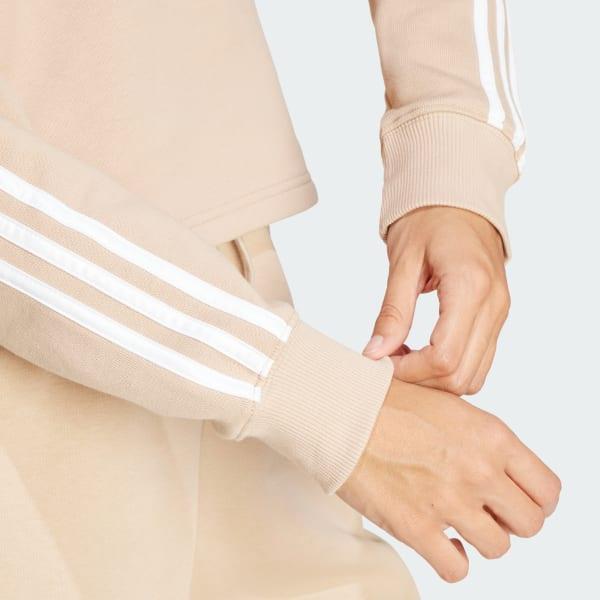 Essentials 3-Stripes French Terry Crop Hoodie Product Image