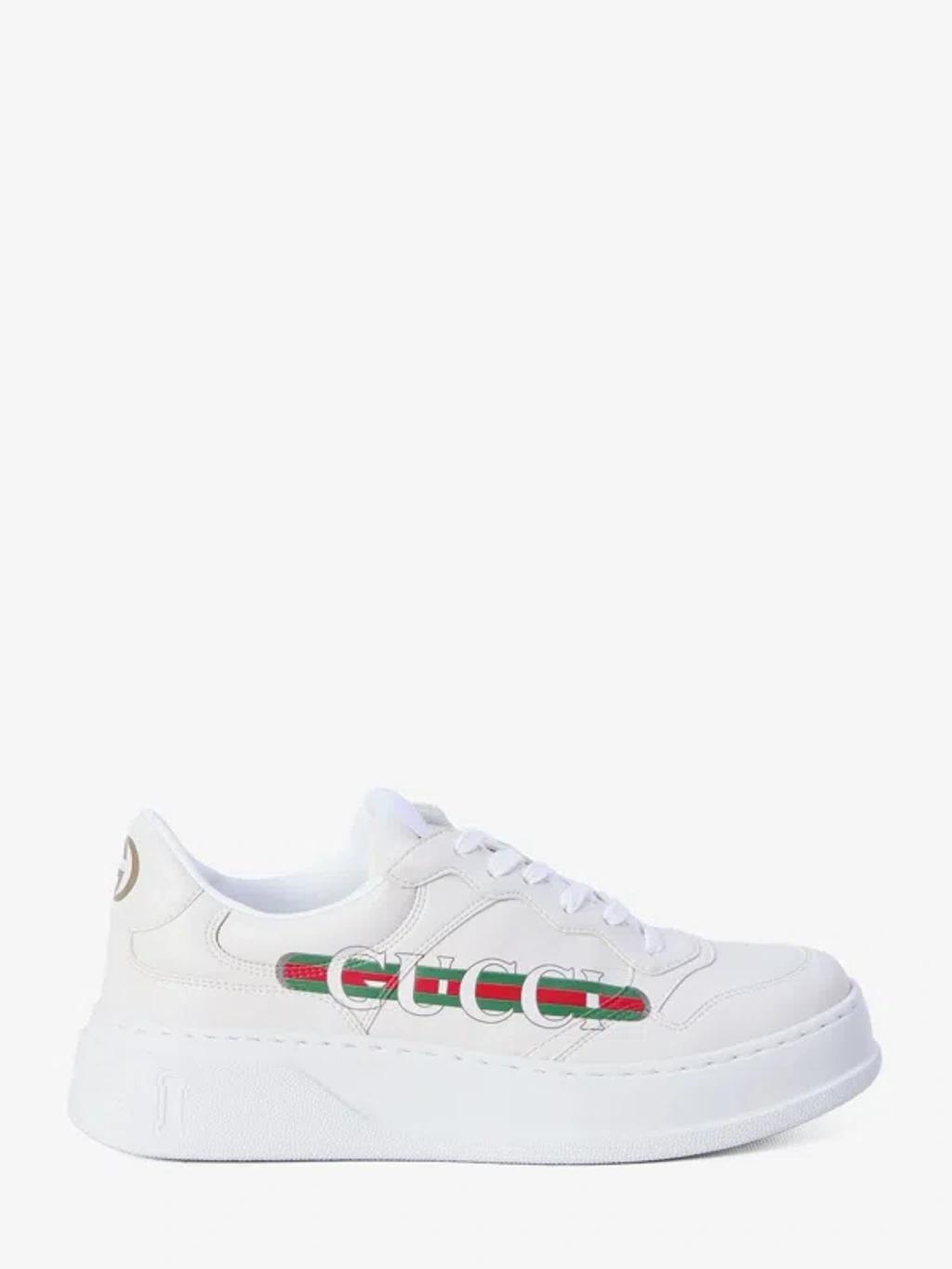 GUCCI Chunky White Sneaker With  Web Product Image