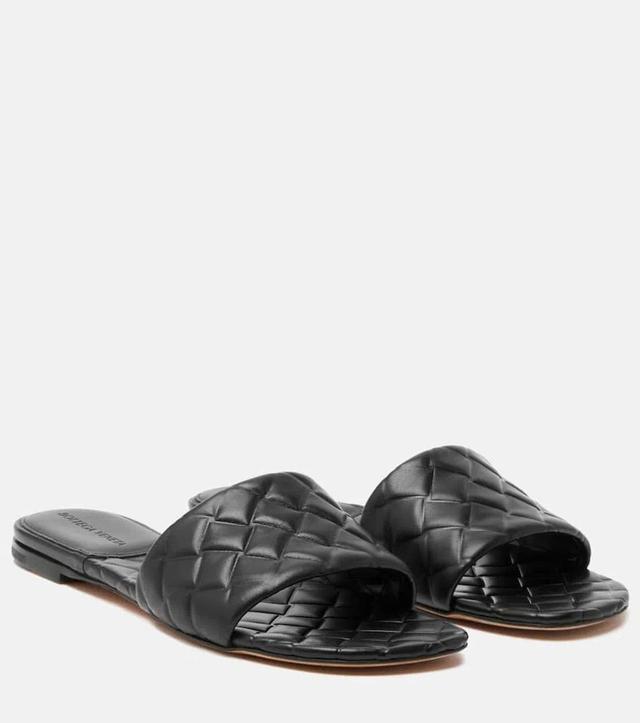 BOTTEGA VENETA Army Quilted Leather Slides In Black Product Image