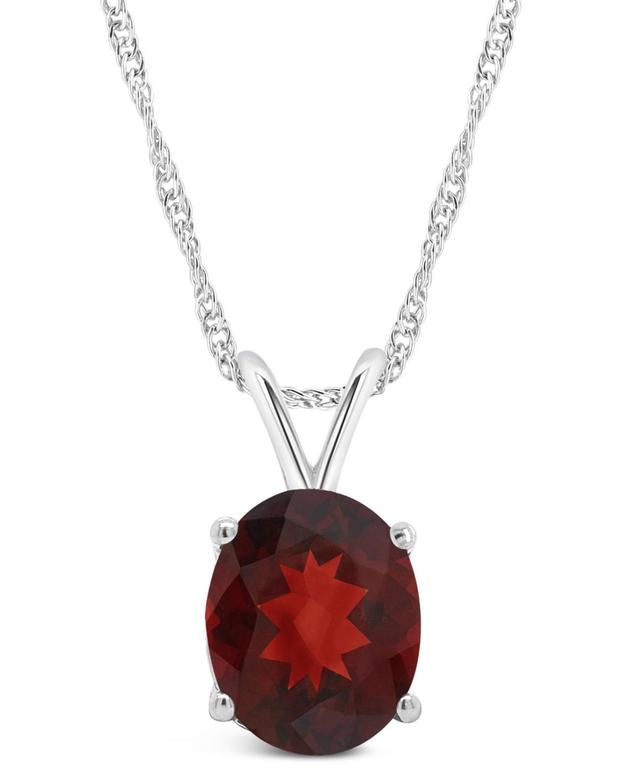 Macys Garnet (3-1/10 ct. t.w.) Pendant Necklace in 14K Yellow Gold Product Image