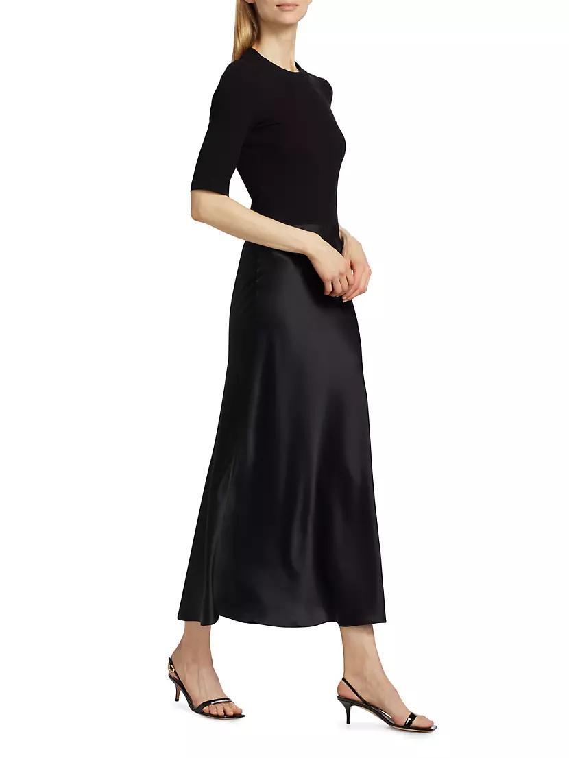 Satin Combo T-Shirt Maxi Dress Product Image